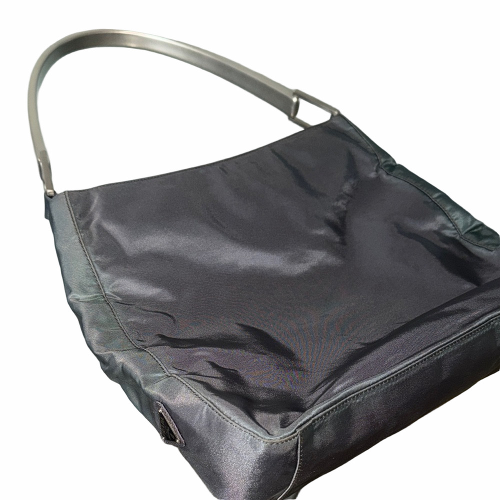 💯💯Authentic Prada Tessuto Nylon Shoulder Bag with Silver Handle - Picture 1 of 13